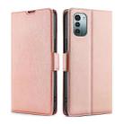 For Nokia G21 / G11 Ultra-thin Voltage Side Buckle Leather Phone Case(Rose Gold) - 1