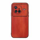 For Vivo X80 Yellow Cow Texture PU Phone Case(Brown) - 1