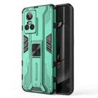 For OPPO Realme GT Neo3 5G China Supersonic PC + TPU Shock-proof Protective Phone Case with Holder(Green) - 1