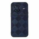 For Vivo X80 Weave Plaid PU Phone Case(Blue) - 1