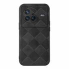 For Vivo X80 Weave Plaid PU Phone Case(Black) - 1