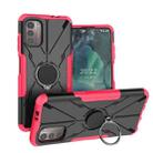 For Nokia G21 Armor Bear Shockproof PC + TPU Phone Case with Ring(Rose Red) - 1