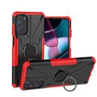 For Motorola Moto G Stylus 2022 Armor Bear Shockproof PC + TPU Phone Case with Ring(Red) - 1