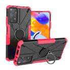 For Xiaomi Redmi Note 11 Pro 5G Armor Bear Shockproof PC + TPU Phone Case with Ring(Rose Red) - 1