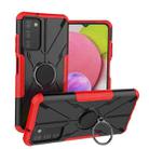 For Samsung Galaxy A03s US Version Armor Bear Shockproof PC + TPU Phone Case with Ring(Red) - 1