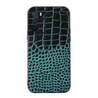 For OPPO A16 Crocodile Top Layer Cowhide Leather Phone Case(Cyan Blue) - 1