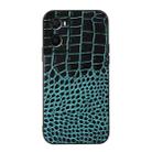 For OPPO A76 Crocodile Top Layer Cowhide Leather Phone Case(Cyan Blue) - 1