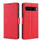 For Google Pixel 7 5G Ultra-thin Voltage Side Buckle Leather Phone Case(Red) - 1