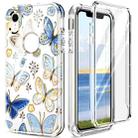 For iPhone XR 360 Full Body Painted Phone Case(Butterflies L10) - 1