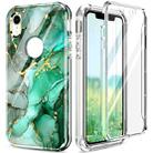 For iPhone XR 360 Full Body Painted Phone Case(Marble L12) - 1