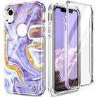 For iPhone XR 360 Full Body Painted Phone Case(Marble L14) - 1