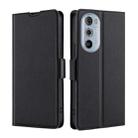For Motorola Moto Edge+ 2022 / Edge 30 Pro Ultra-thin Voltage Side Buckle Leather Phone Case(Black) - 1