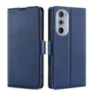 For Motorola Moto Edge+ 2022 / Edge 30 Pro Ultra-thin Voltage Side Buckle Leather Phone Case(Blue) - 1