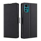 For Motorola Moto G22 Ultra-thin Voltage Side Buckle Leather Phone Case(Black) - 1