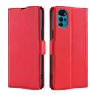 For Motorola Moto G22 Ultra-thin Voltage Side Buckle Leather Phone Case(Red) - 1