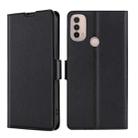 For Motorola Moto E40 Ultra-thin Voltage Side Buckle Leather Phone Case(Black) - 1