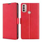 For Motorola Moto E40 Ultra-thin Voltage Side Buckle Leather Phone Case(Red) - 1