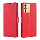 For vivo S12 5G / V23 Ultra-thin Voltage Side Buckle Leather Phone Case(Red) - 1