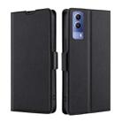 For vivo Y53S 5G / IQOO Z5X / T1X Ultra-thin Voltage Side Buckle Leather Phone Case(Black) - 1