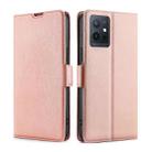 For vivo Y55 5G / Y75 5G / Y33S 5G / T1 5G Ultra-thin Voltage Side Buckle Leather Phone Case(Rose Gold) - 1