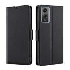 For vivo Y55S 5G Ultra-thin Voltage Side Buckle Leather Phone Case(Black) - 1
