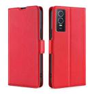 For vivo Y76S / Y74S Ultra-thin Voltage Side Buckle Leather Phone Case(Red) - 1