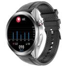 W10 1.3 inch Screen PPG & ECG Smart Health Watch, Support Heart Rate/Blood Pressure Monitoring, ECG Monitoring, Blood Oxygen/Body Temperature Monitoring(Silver+Black) - 1