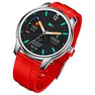 W9 1.3 inch Screen Silicone Watch Band Smart Health Watch, Support Heart Rate Monitoring, Blood Pressure, Sleep Monitoring(Silver+Red) - 1