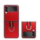 For Samsung Galaxy Z Flip3 5G Aluminum Alloy Folding Phone Case with Ring Holder(Red) - 1