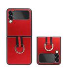 For Samsung Galaxy Z Flip4 Aluminum Alloy Folding Phone Case with Ring Holder (Red) - 1