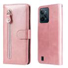 For OPPO Realme C31 Fashion Calf Texture Zipper Horizontal Flip Leather Case(Rose Gold) - 1