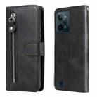 For OPPO Realme C31 Fashion Calf Texture Zipper Horizontal Flip Leather Case(Black) - 1