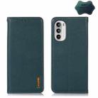 For Motorola Moto G52 4G KHAZNEH Nappa Top Layer Cowhide Leather Phone Case(Green) - 1