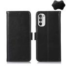 For Motorola Moto G52 4G Crazy Horse Top Layer Cowhide Leather Phone Case(Black) - 1