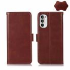 For Motorola Moto G52 4G Crazy Horse Top Layer Cowhide Leather Phone Case(Brown) - 1