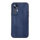 For Xiaomi 12 Lite Yellow Cow Texture PU Phone Case(Blue) - 1