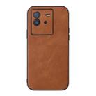 For vivo iQOO Neo6 Cowhide Texture PU Phone Case(Brown) - 1