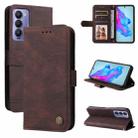 For Tecno Camon 18 / 18 Pro Skin Feel Life Tree Metal Button Leather Phone Case(Brown) - 1