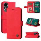 For Infinix Hot 11s Skin Feel Life Tree Metal Button Leather Phone Case(Red) - 1