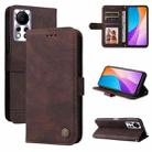 For Infinix Hot 11s NFC Skin Feel Life Tree Metal Button Leather Phone Case(Brown) - 1