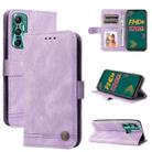 For Infinix Hot 11 Skin Feel Life Tree Metal Button Leather Phone Case(Purple) - 1