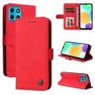 For Infinix Smart 6 Skin Feel Life Tree Metal Button Leather Phone Case(Red) - 1