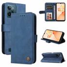 For OPPO Realme C31 Skin Feel Life Tree Metal Button Leather Phone Case(Blue) - 1