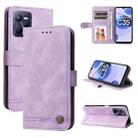 For OPPO Realme C35 Skin Feel Life Tree Metal Button Leather Phone Case(Purple) - 1