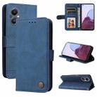 For OPPO A96 5G / Reno7 Z 5G / OnePlus Nord N20 5G Skin Feel Life Tree Metal Button Leather Phone Case(Blue) - 1