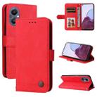 For OPPO A96 5G / Reno7 Z 5G / OnePlus Nord N20 5G Skin Feel Life Tree Metal Button Leather Phone Case(Red) - 1