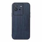 For vivo iQOO Neo6 Wood Texture PU Phone Case(Blue) - 1