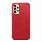 For Samsung Galaxy A13 4G Wood Texture PU Phone Case(Red) - 1