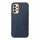 For Samsung Galaxy A13 4G Wood Texture PU Phone Case(Blue) - 1