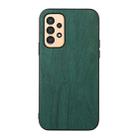 For Samsung Galaxy A13 4G Wood Texture PU Phone Case(Green) - 1